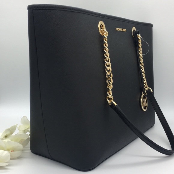 MICHAEL KORS SHANIA LARGE EW CHAIN TOTE BLACK - Picture 2 of 8